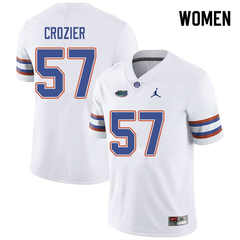 NCAA Florida Gators Coleman Crozier Women's #57 Jordan Brand White Stitched Authentic College Football Jersey DPA0064MV